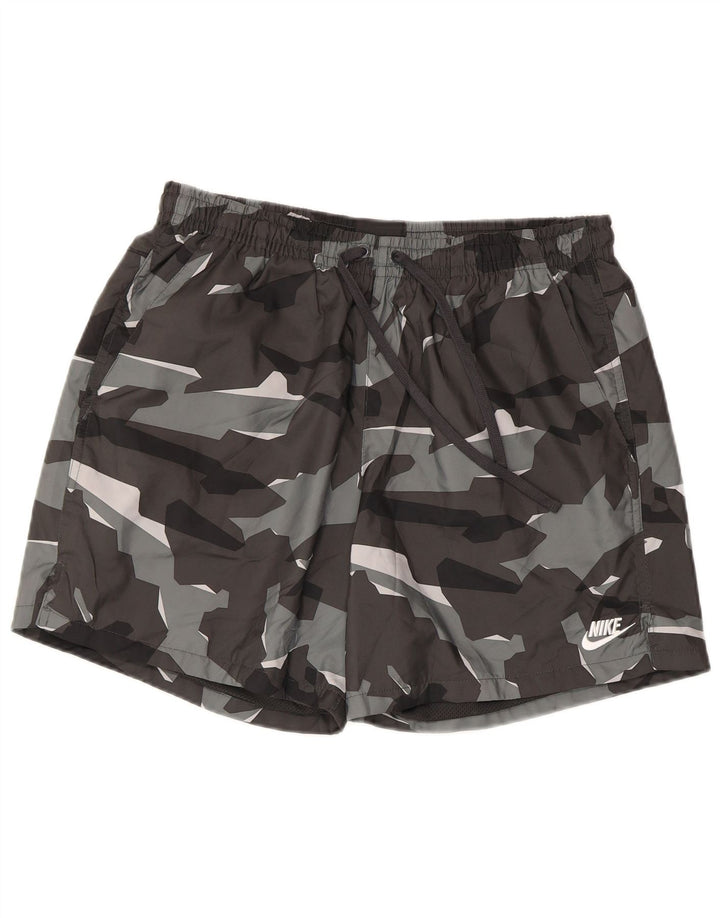 Nike Sportsshorts til mænd, store grå camouflagepolyester