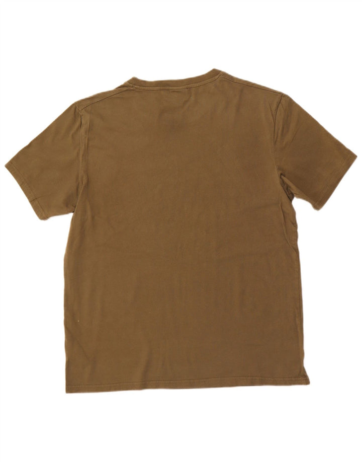 ELLESSE Herre Grafisk T-Shirt Top XL Khaki Bomuld