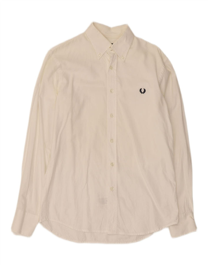 Fred Perry Herre Slim Fit skjorte Medium hvid bomuld