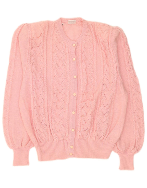 Luciana Dame Cardigan Sweater IT 46 Large Pink Mohair