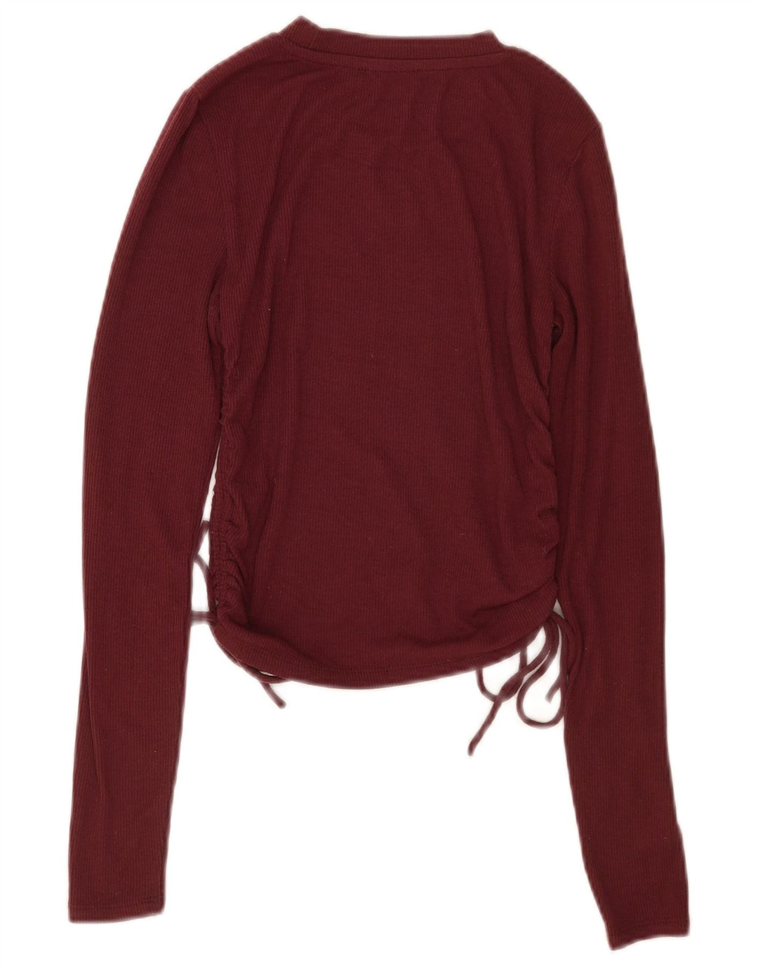 Zara Womens Crop Top Langærmet UK 10 Small Bourgogne Polyester