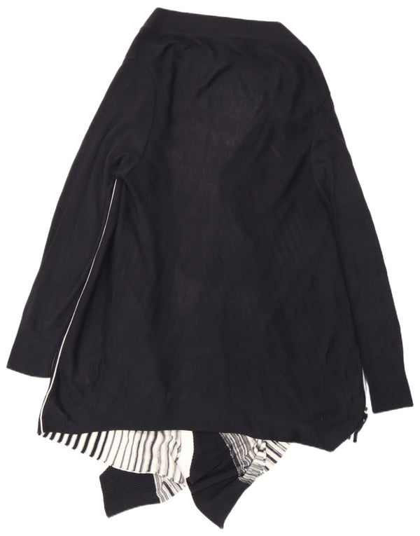 Marks & Spencer Dame Asymmetrisk Cardigan Sweater UK 14 Large Black