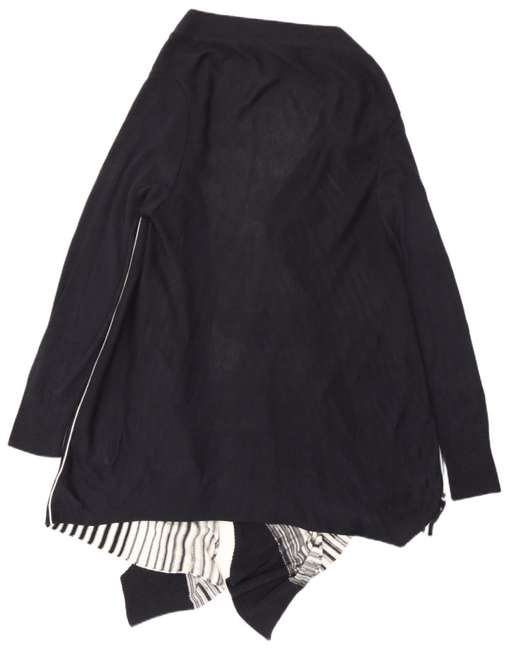 Marks & Spencer Dame Asymmetrisk Cardigan Sweater UK 14 Large Black