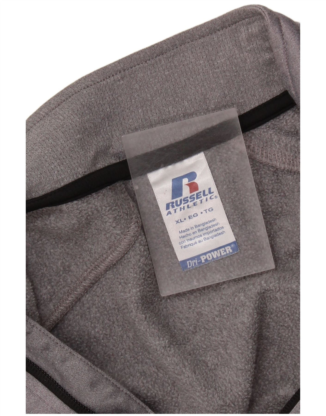 Russell Athletic Herre Zip Neck Sweatshirt Jumper XL Grå