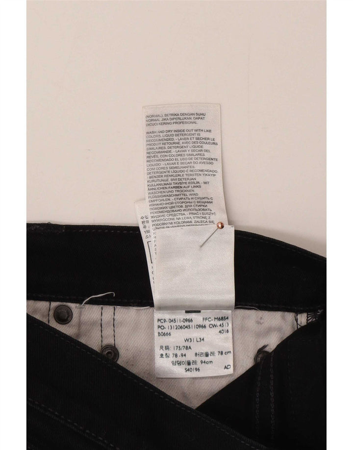 Levi's Mens Cropped Straight Jeans W31 L25 Sort Bomuld