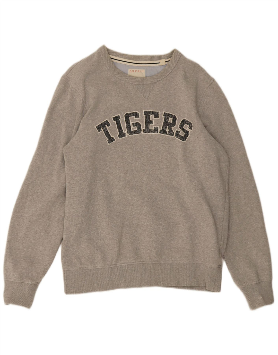 Esprit Herre Grafisk Sweatshirt Jumper Stor Grå Flecked Bomuld