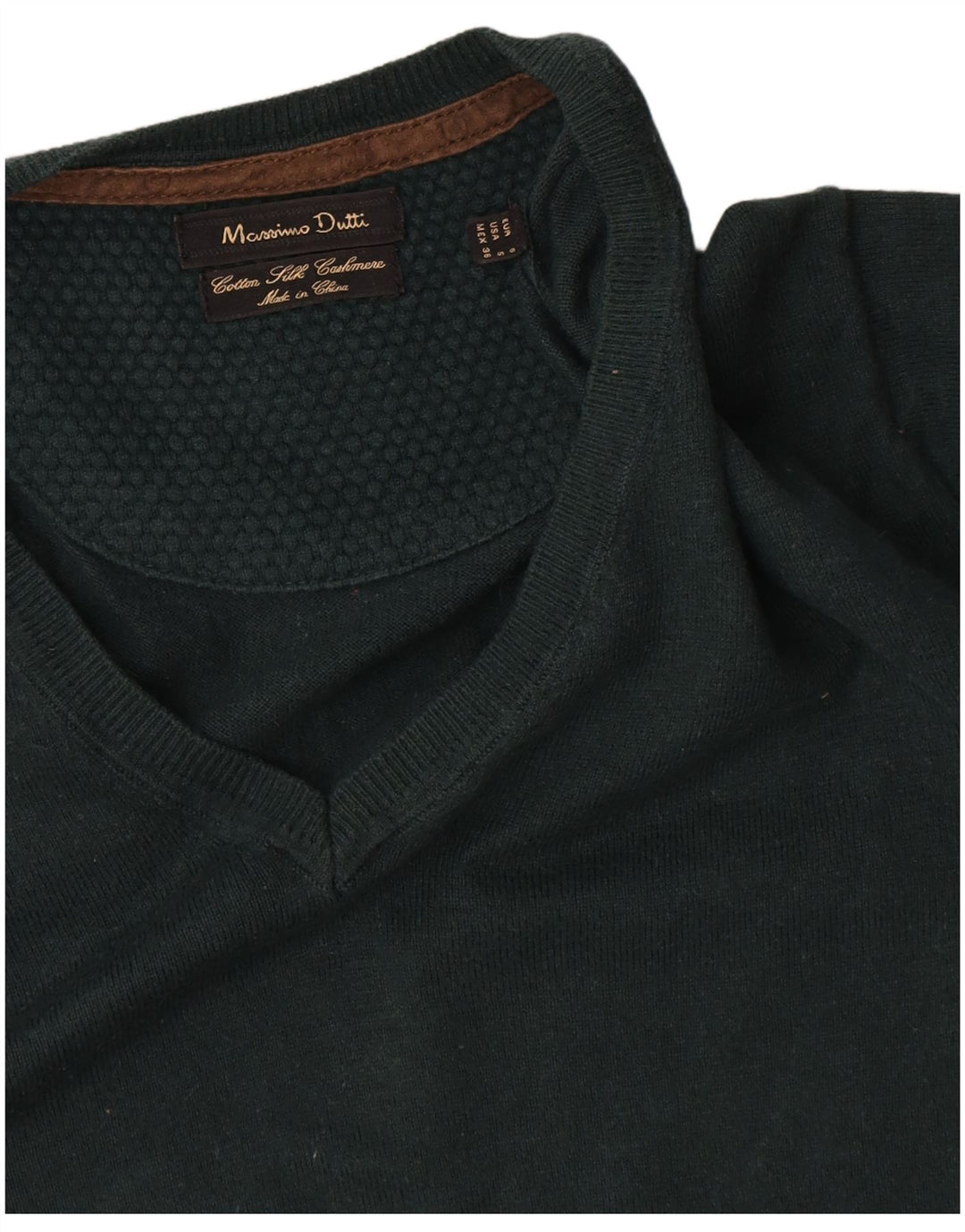 Massimo Dutti Herre V-hals sweater lille grøn bomuld