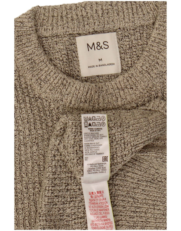 Marks & Spencer Herre sweater med rund hals, medium beige flækket