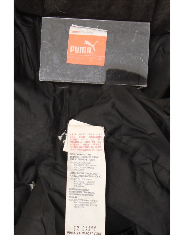 PUMA Mens Graphic Padded Jacket UK 40 Large Black Nylon