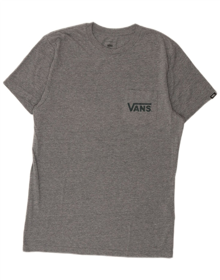 Vans Herre Custom Fit grafisk T-shirt Top Medium Grey Flecked Bomuld