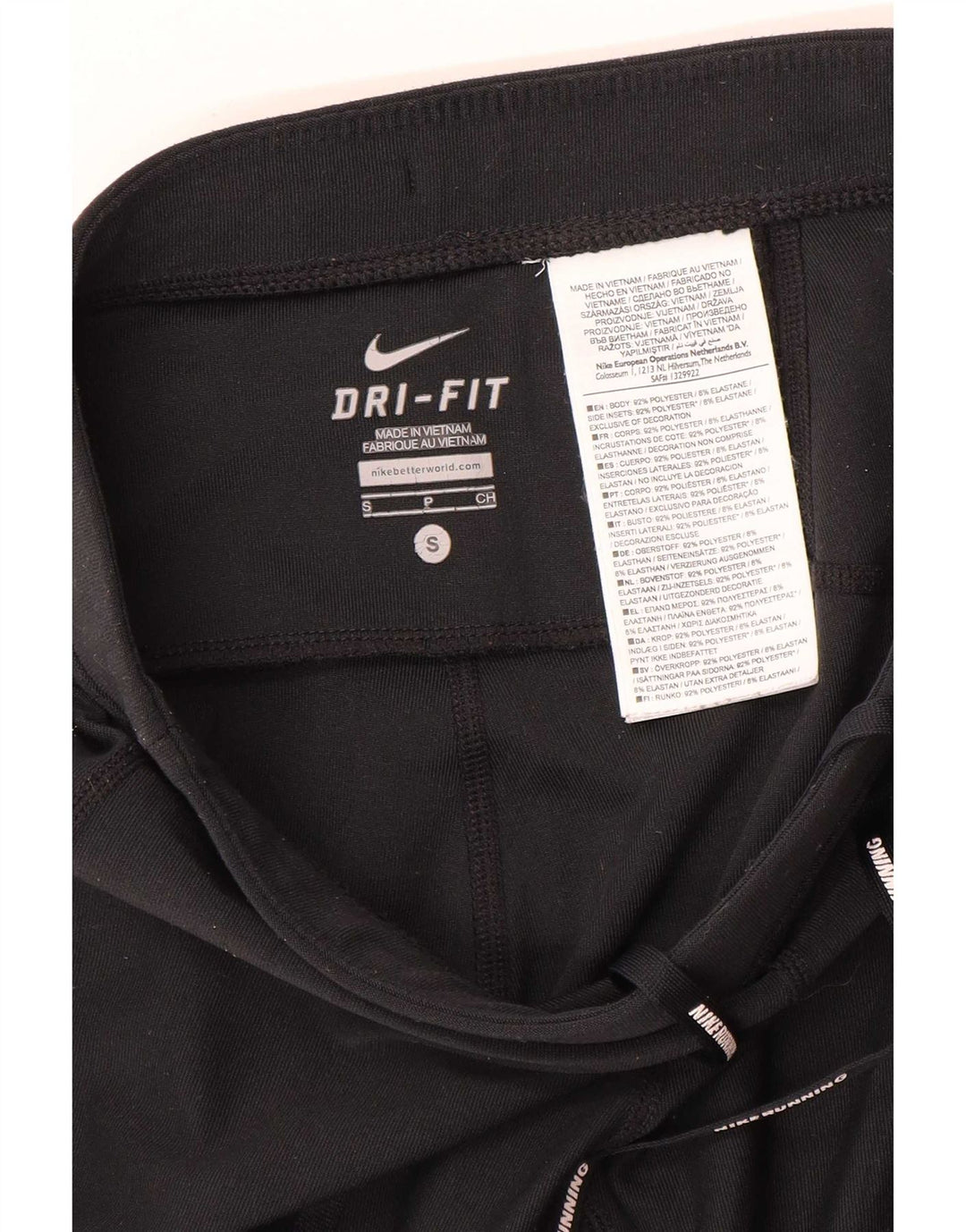 Nike Dame Dri Fit Leggings UK 10 Small Black Polyester