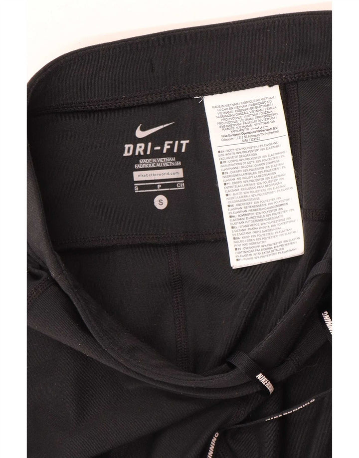 Nike Dame Dri Fit Leggings UK 10 Small Black Polyester