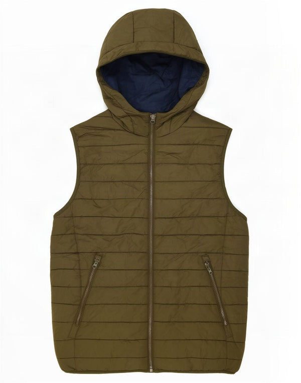 Jack & Jones Herre hættepolstret Gilet UK 40 Stor Khaki Polyester