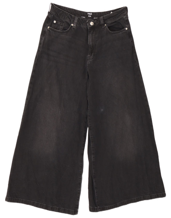 Marks & Spencer Dame Jeans med brede ben UK 14 Large W32 L27 Sort Bomuld