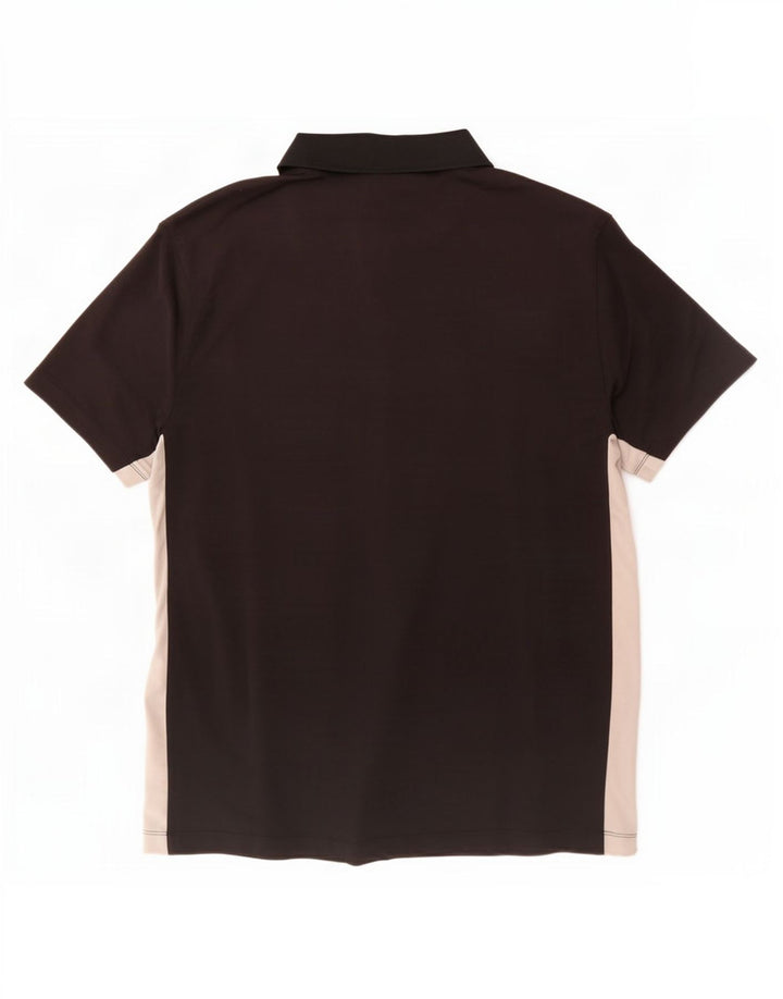 Nike Polo Shirt til mænd UK 42/44 Large Black Colourblock Polyester