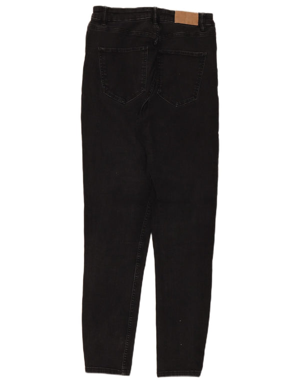 Zara Dame Højtalje Skinny Jeans EU 40 Medium W30 L28 Sort Bomuld