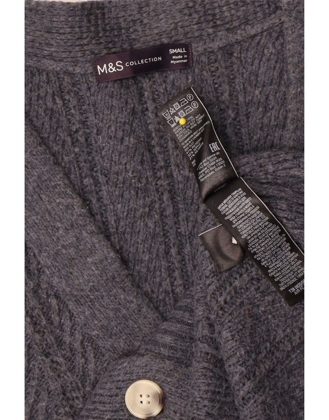 Marks & Spencer Dame oversized cardigan sweater UK 10 Small Grey