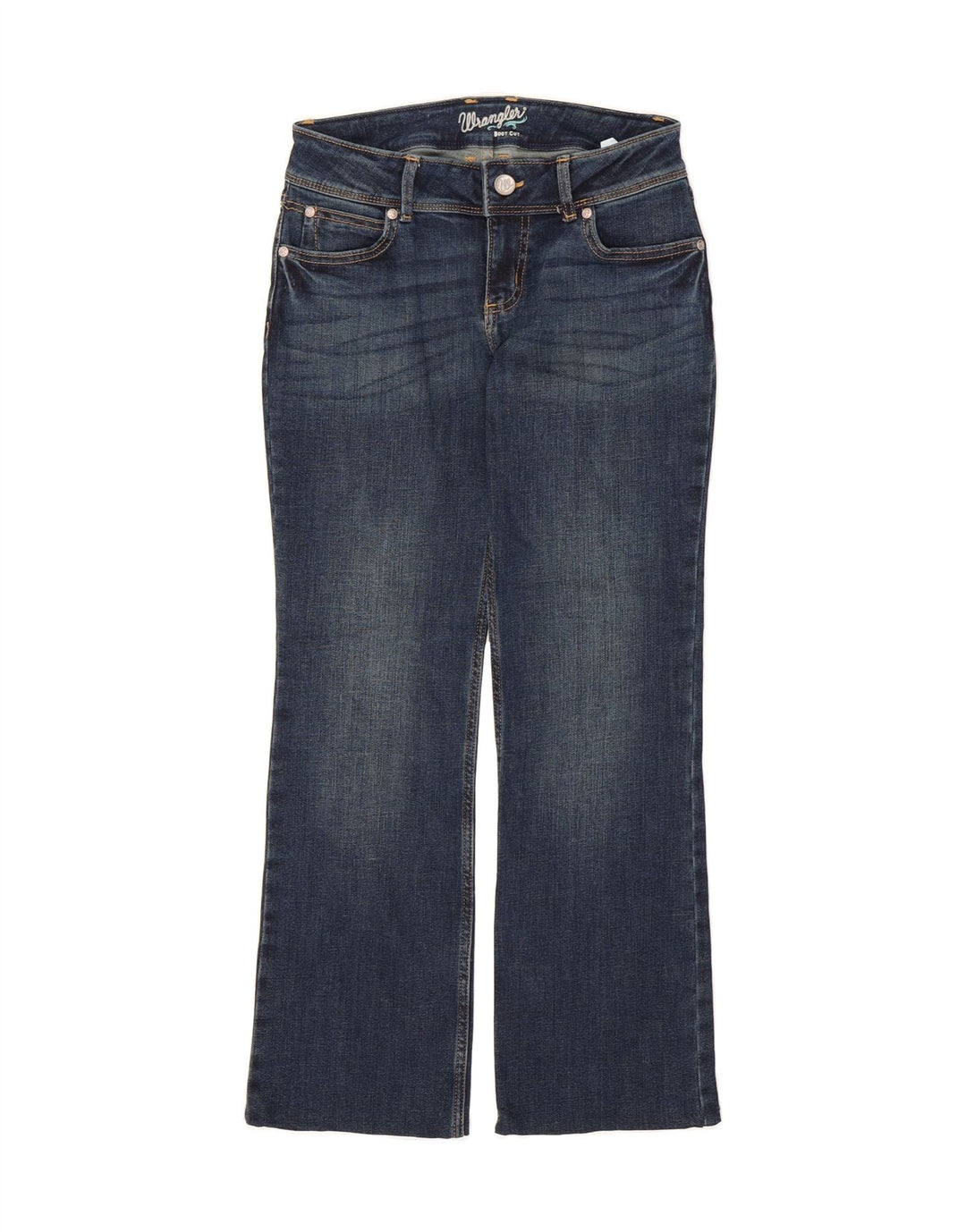 WRANGLER Womens Bootcut Jeans W34 L28 Blue Cotton Vintage Wrangler and Second-Hand Wrangler from Messina Hembry 