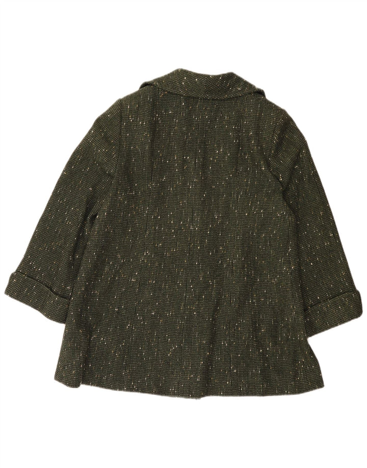 Vintage overfrakke til kvinder UK 14 Large Green Flecked