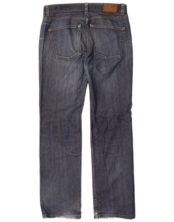 Massimo Dutti Mens Straight Jeans EU 46 XL W36 L34 Navy Blue Cotton