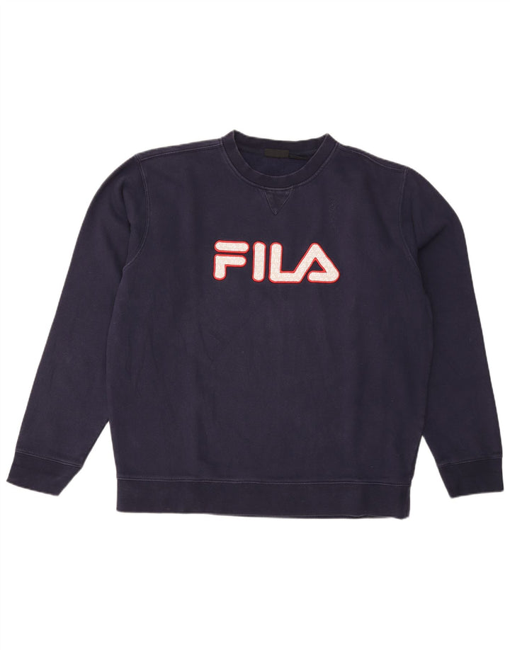 Fila grafisk sweatshirt til mænd XL marineblå bomuld