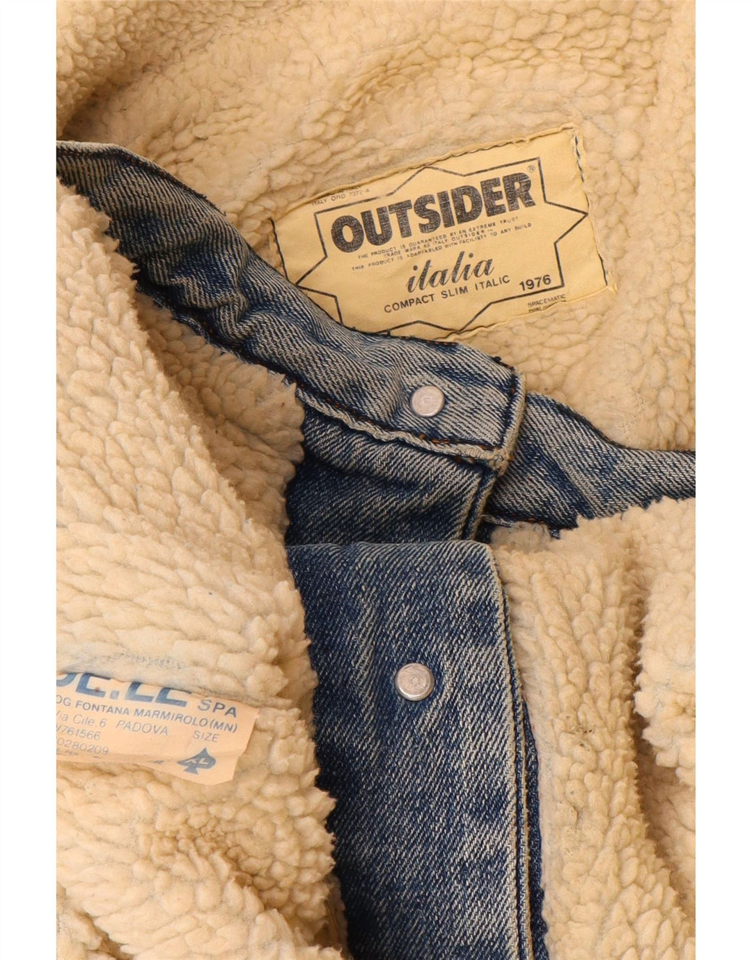Outsider Herre Denim Sherpa Jacket UK 42 XL Blå Bomuld