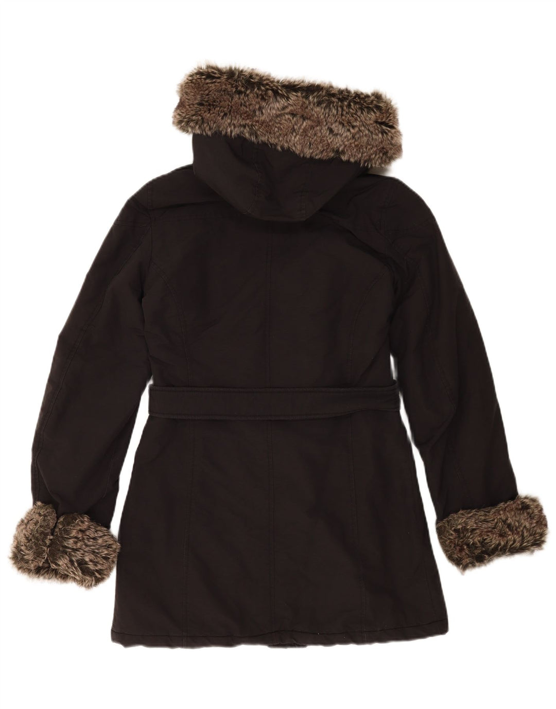 Refrigue Dame Hætte Oversized Parka Jakke UK 6 XS Sort Nylon