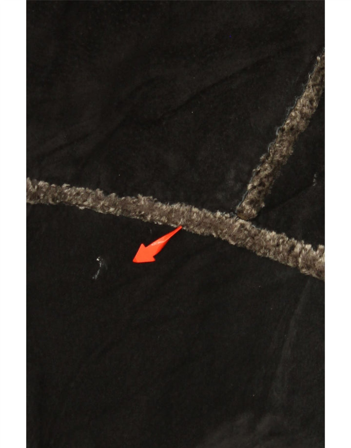 GIORGIO MOBIANI Herre hættejakke i ruskind UK 44 2XL sort læder