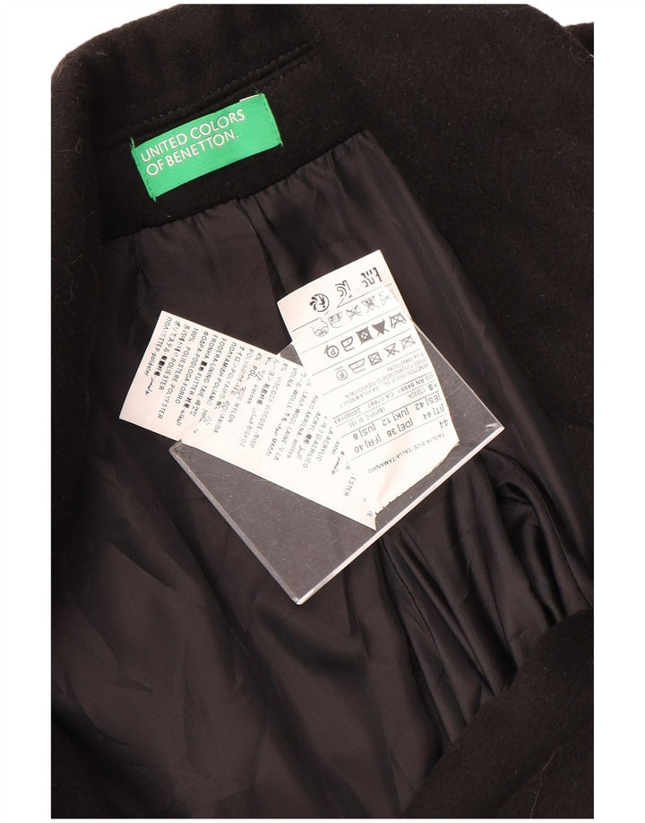 Benetton Dame Overfrakke UK 12 Medium Sort Polyester