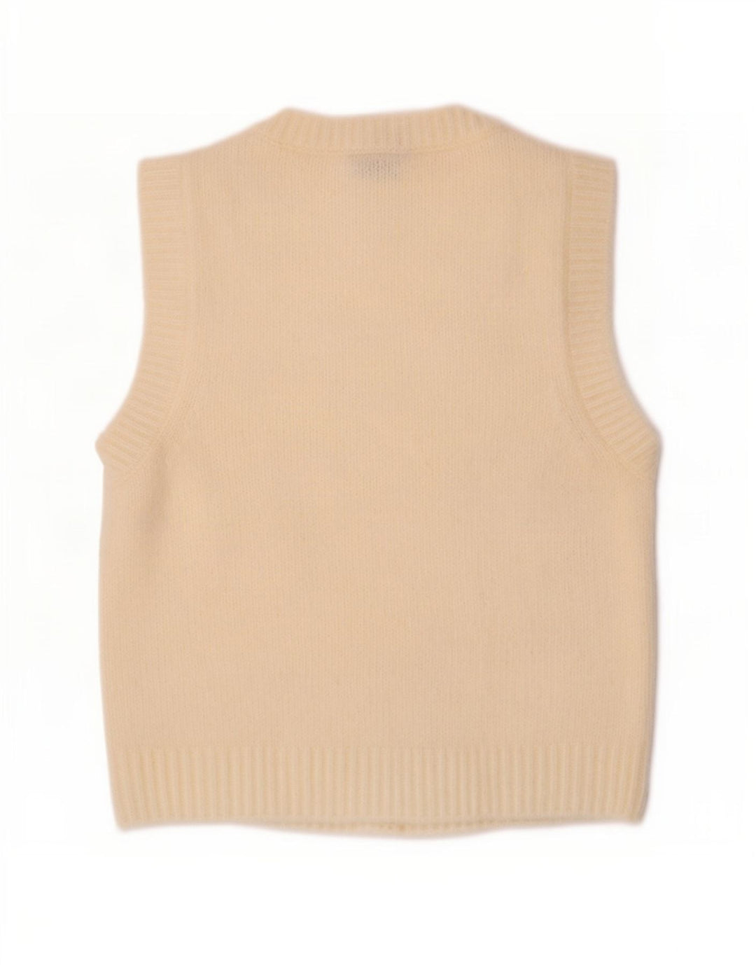 Zara Dame Vest Tank Top UK 12 Medium Off White Polyester