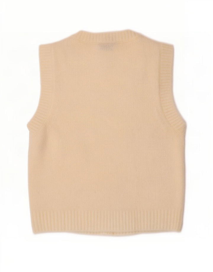 Zara Dame Vest Tank Top UK 12 Medium Off White Polyester