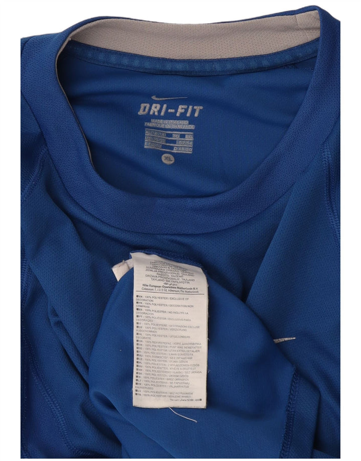 Nike Dame Dri Fit Top Langærmet UK 20/22 XL Blå Polyester