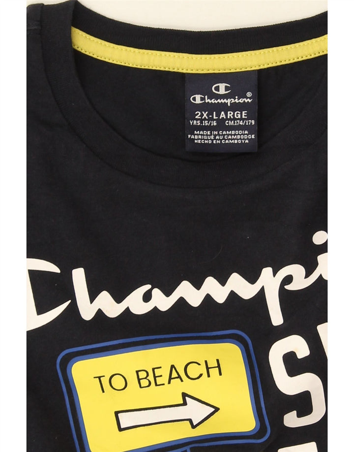 CHAMPION Drenge Grafisk Vest Top 15-16 år 2XL Navy Blue