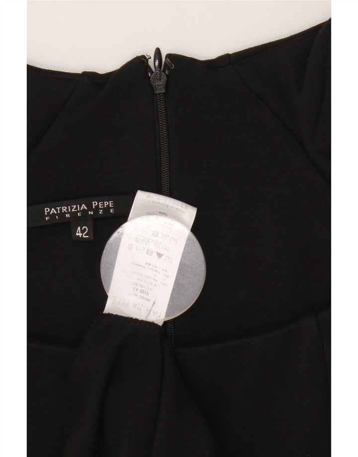 Patrizia Pepe Dame Skede Kjole IT 42 Medium Sort Viscose