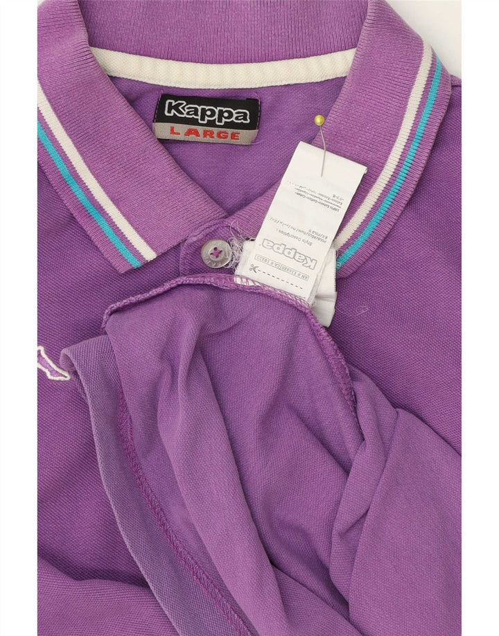 Kappa herre poloshirt stor lilla stribet bomuld