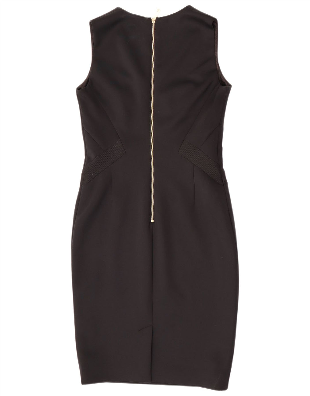 Ted Baker Dame Ærmeløs Bodycon Kjole Størrelse 3 Medium Sort Polyester