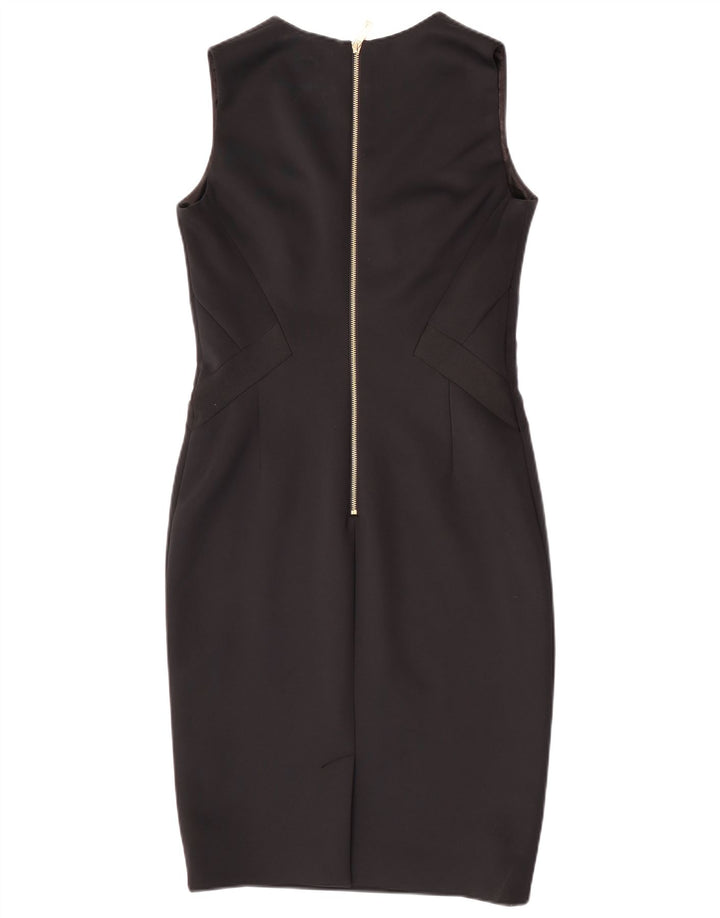 Ted Baker Dame Ærmeløs Bodycon Kjole Størrelse 3 Medium Sort Polyester
