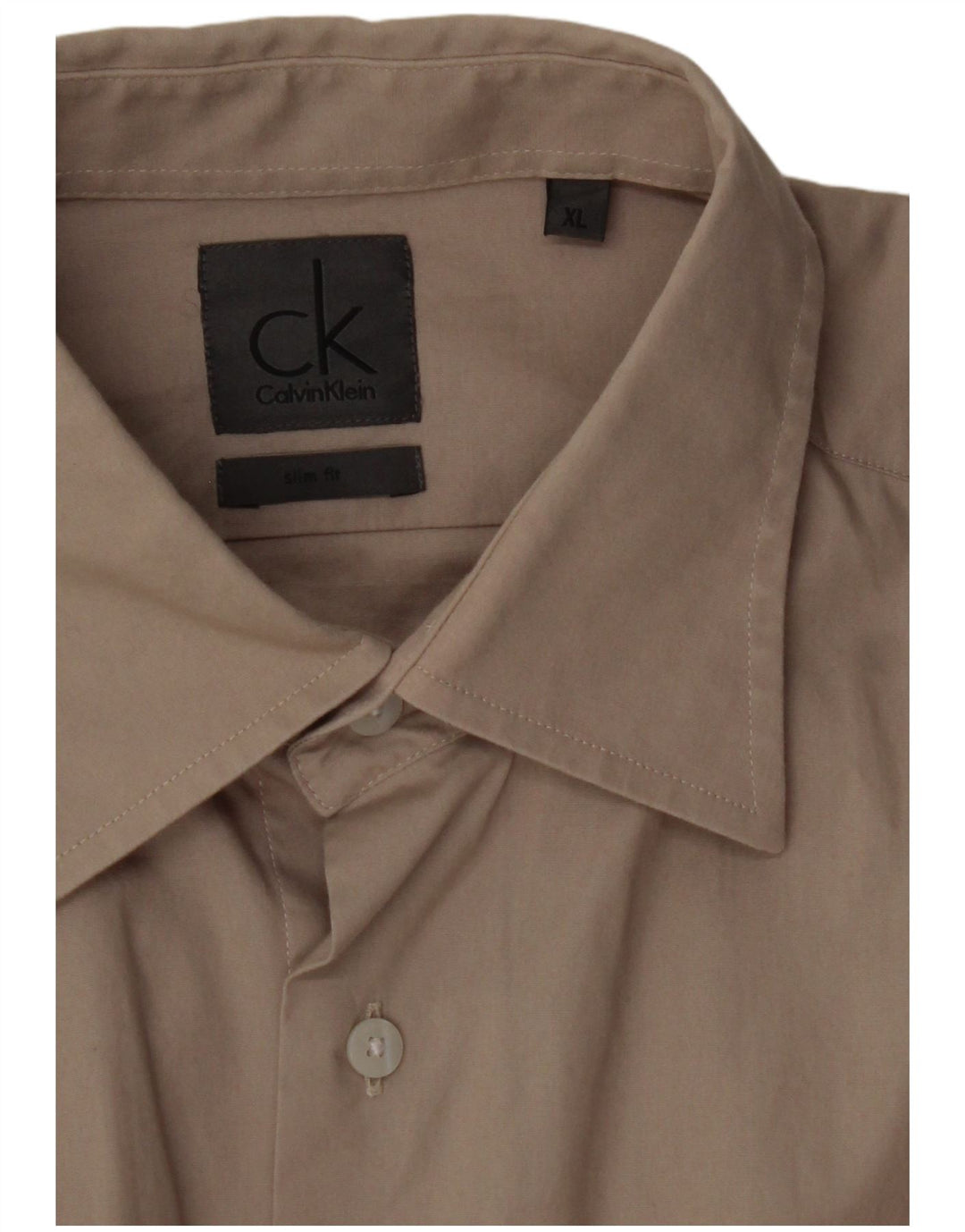 CALVIN KLEIN Herre Slim Fit skjorte XL Beige