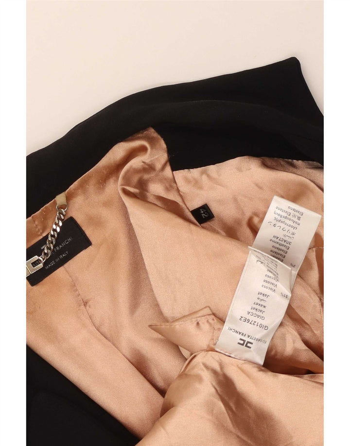 Elisabetta Franchi Dame Longline Blazer Jacket IT 42 Medium Sort
