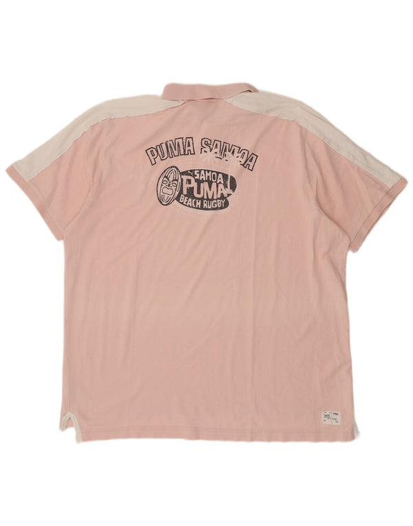 Puma Herre grafisk poloshirt 2XL Pink Colourblock Bomuld