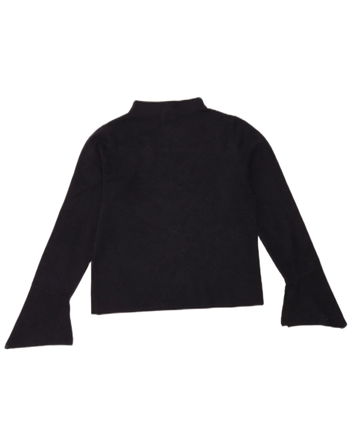 Marks & Spencer Dametop Langærmet UK 12 Medium Navy Blue Viscose