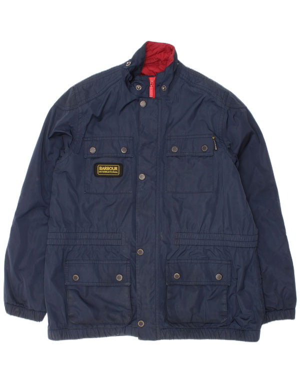 Barbour Boys Utility Jacket 10-11 År Stor Blå Polyamid