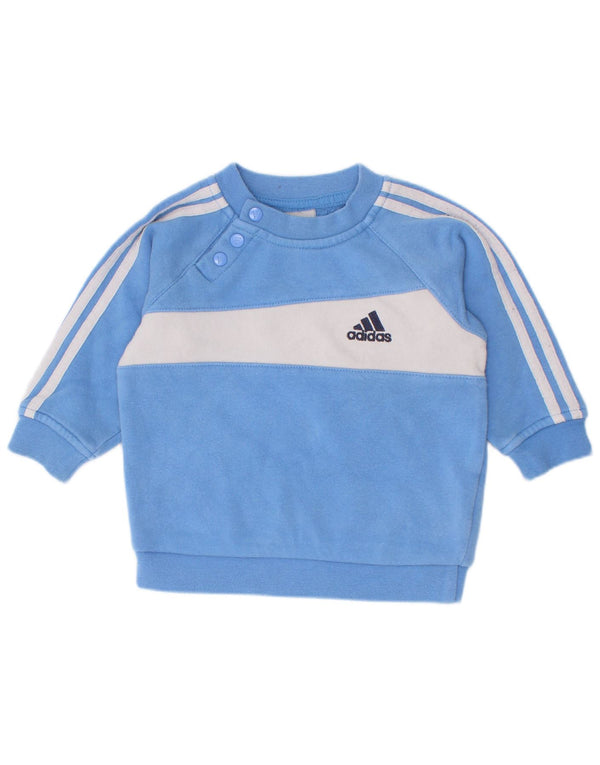 Adidas Baby Boys Sweatshirt Jumper 3-6 måneder Blå Colourblock Bomuld