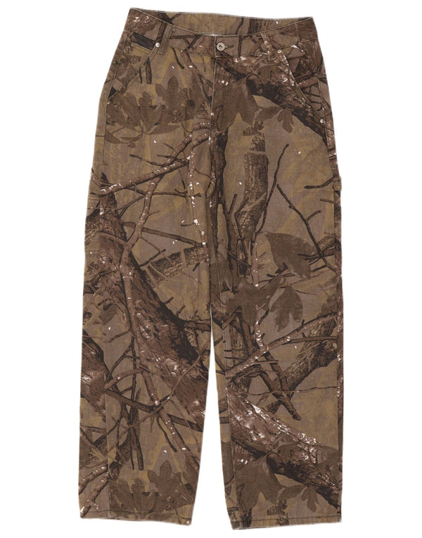 VINTAGE Straight Cargo bukser til mænd Medium W30 L27 Brown Floral