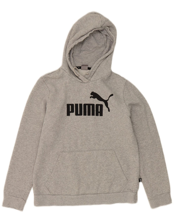 Puma Graphic Hoodie Jumper UK 12 Medium Grey Bomuld
