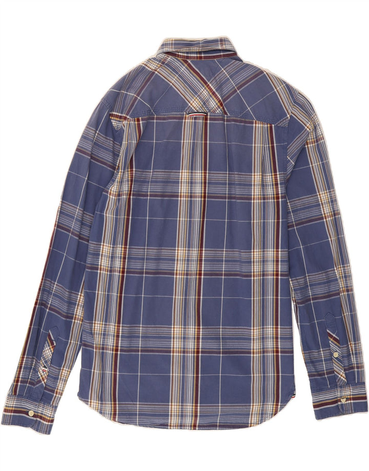 TOMMY HILFIGER Mens Regular Fit Shirt Small Blue Check Cotton Vintage Tommy Hilfiger and Second-Hand Tommy Hilfiger from Messina Hembry 