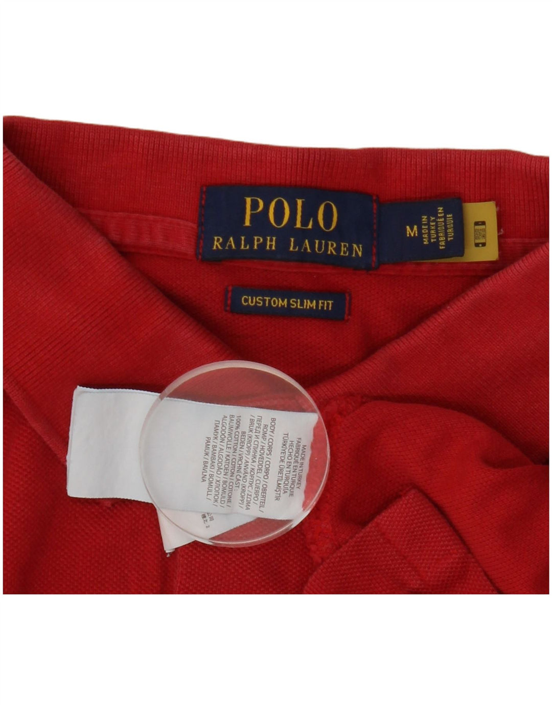 POLO RALPH LAUREN Herre Custom Slim Fit Polo Shirt Medium Rød Bomuld