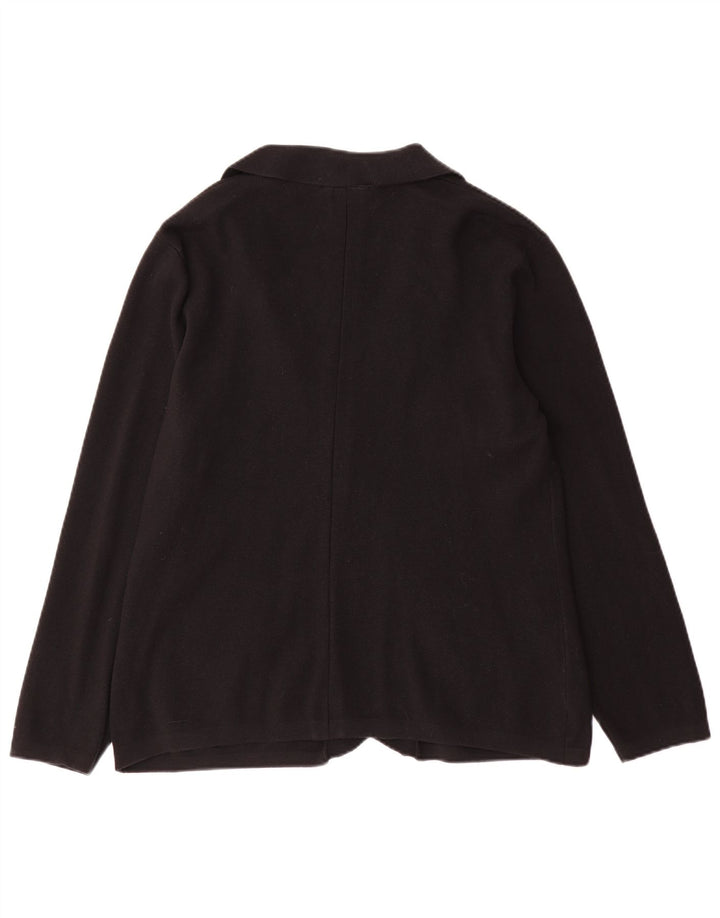 Esprit Dame 2 Button Knit Blazer Jacket UK 14 Large Black Bomuld