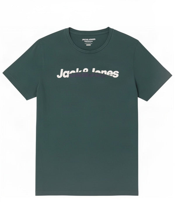 Jack & Jones Herre Regular Fit grafisk T-shirt top mellemgrøn bomuld