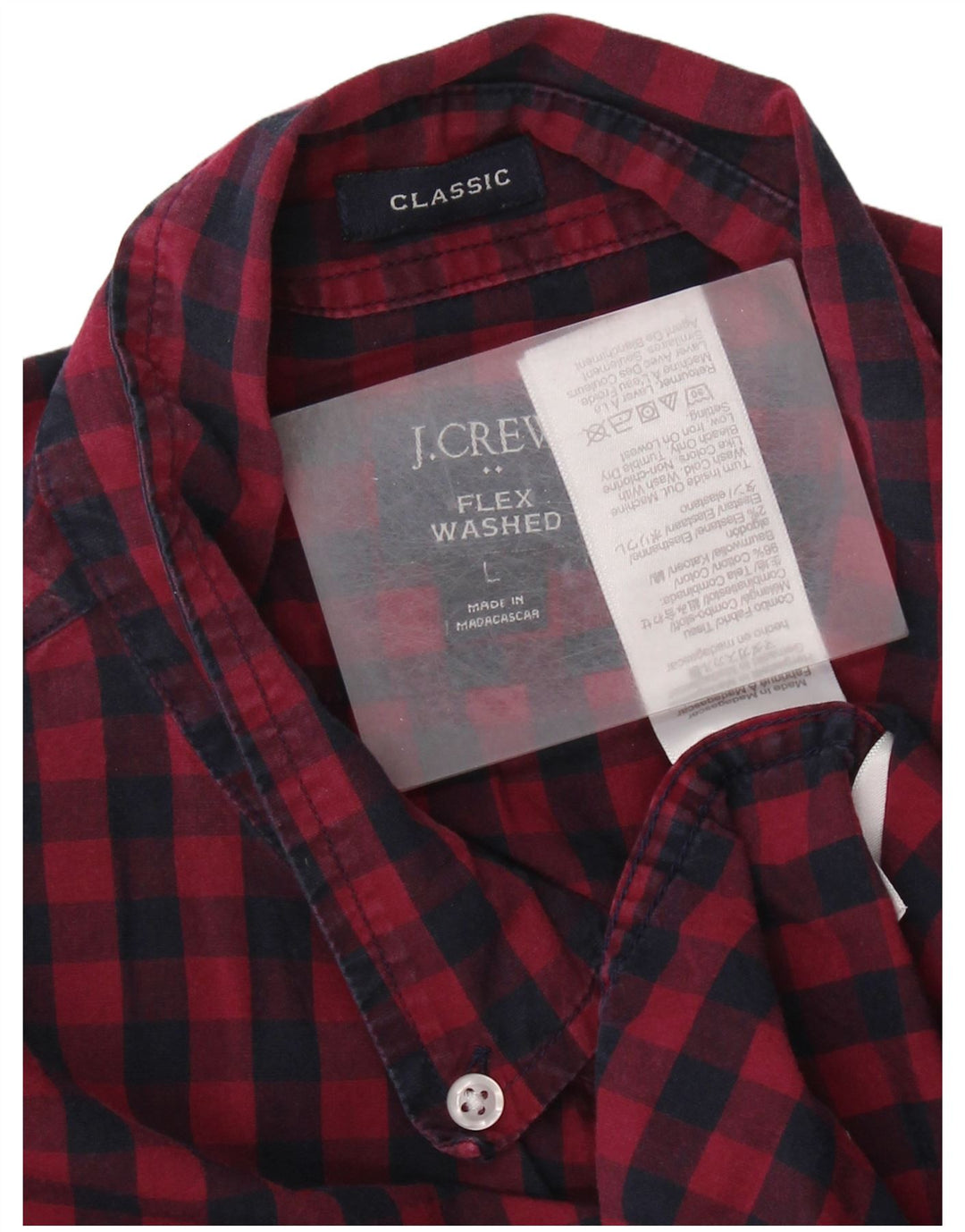 J. CREW Herre Classic Fit skjorte Stor marineblå Gingham Cotton